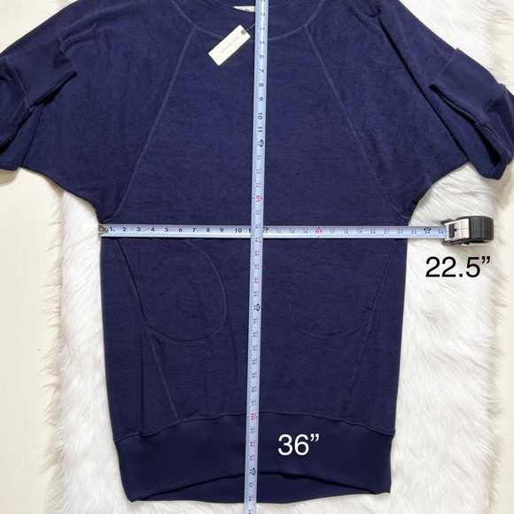 SOLD-NWT Anthropologie Slouchy Navy Blue Terry Sweatshirt Dolman Cocoon Dress - Picture 10 of 11